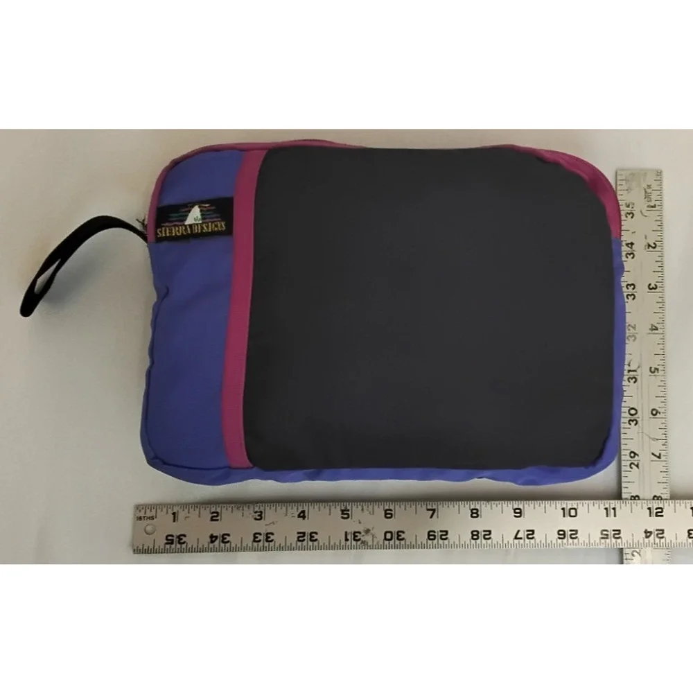 Sierra Designs Vintage Duffle Bag Color Block Purple W/ Matching Pouch #Z5794